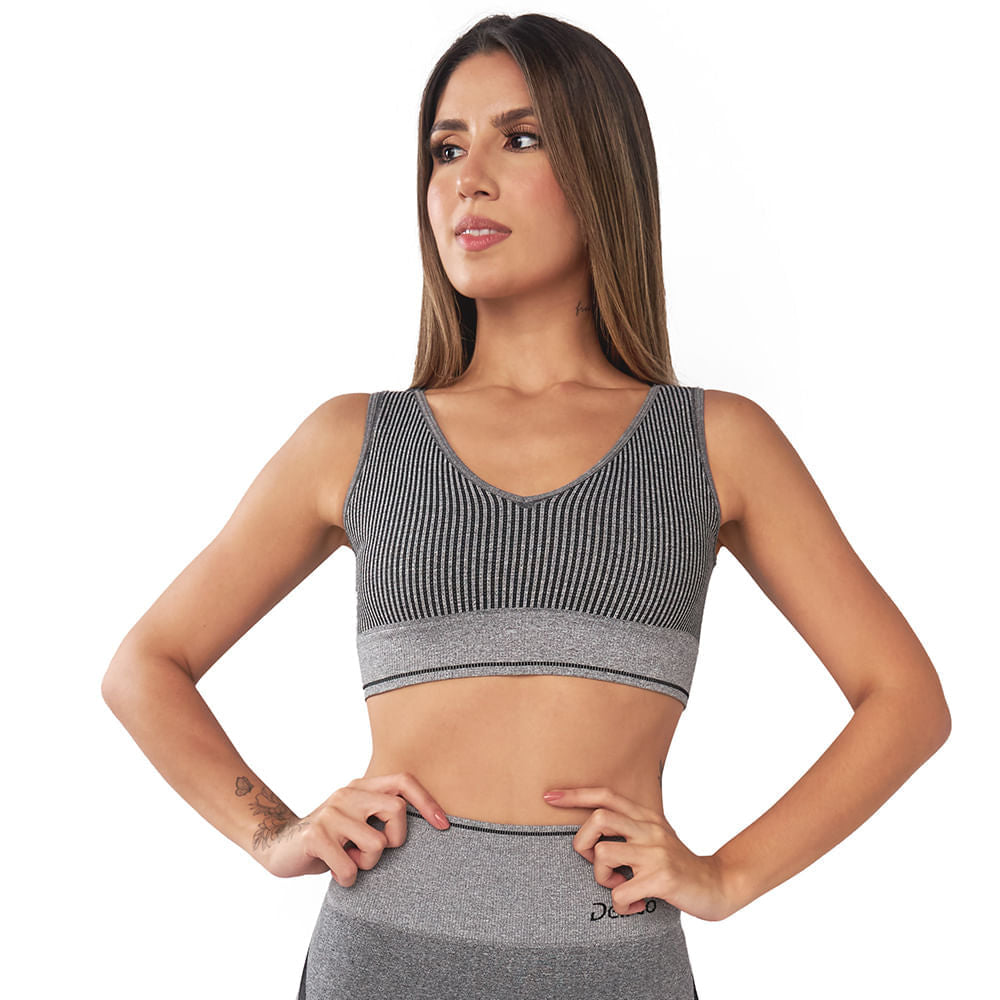 Top Fitness Seamless Médio Suporte com Bojo Removível