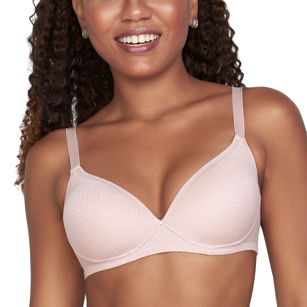 Soutien Microfibra Jacquard com Bojo sem Aro Rosa Romance