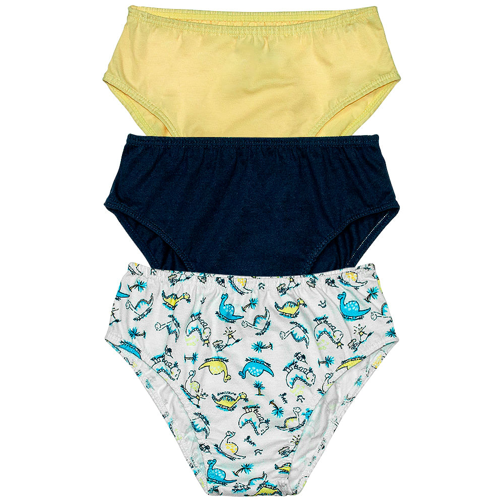 Kit de 3 Cuecas Slip Infantil